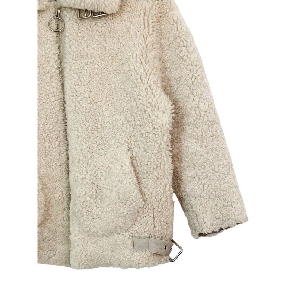 Ducie London Shearling Aviator Jacket Ivory Wool Leather Size 38 M - Picture 4 of 13